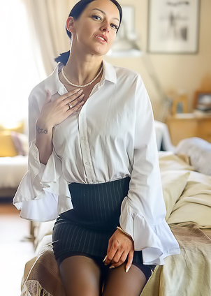 Cassie Her Business Attire