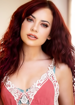 Sabina Rouge Stunning Sabina Rouge shows the beauty of her shaved pussy