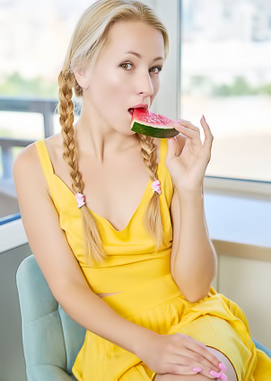 Sati Sol Ukrainian Blonde Unzips Her Outfit To Reveal Lovely Small Breasts