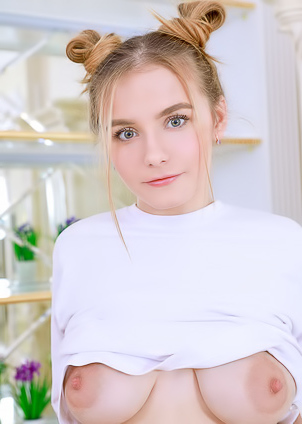 Dakota Pink Exposing Her Beautiful Big Breasts And Squeezing Them