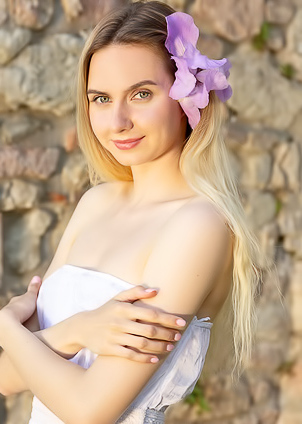 Emily Swan In A Pretty Summer Dress And High Heels That Show Off Her Lovely Long Legs