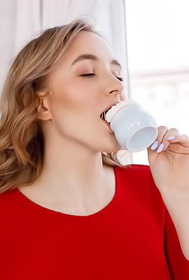 Polly Yangs Voluptuous Beauty Is Elegantly Poised In High Heels And A Chic Red Dress
