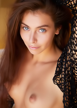 Foxy Alissa Wearing Nothing But A Beaded Top That Leaves Her Perfect Breasts And Sexy Booty Bare