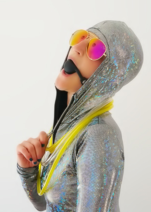 Titiana Teases With A Kinky Catsuit And Gag On This Daring Solo Expedition